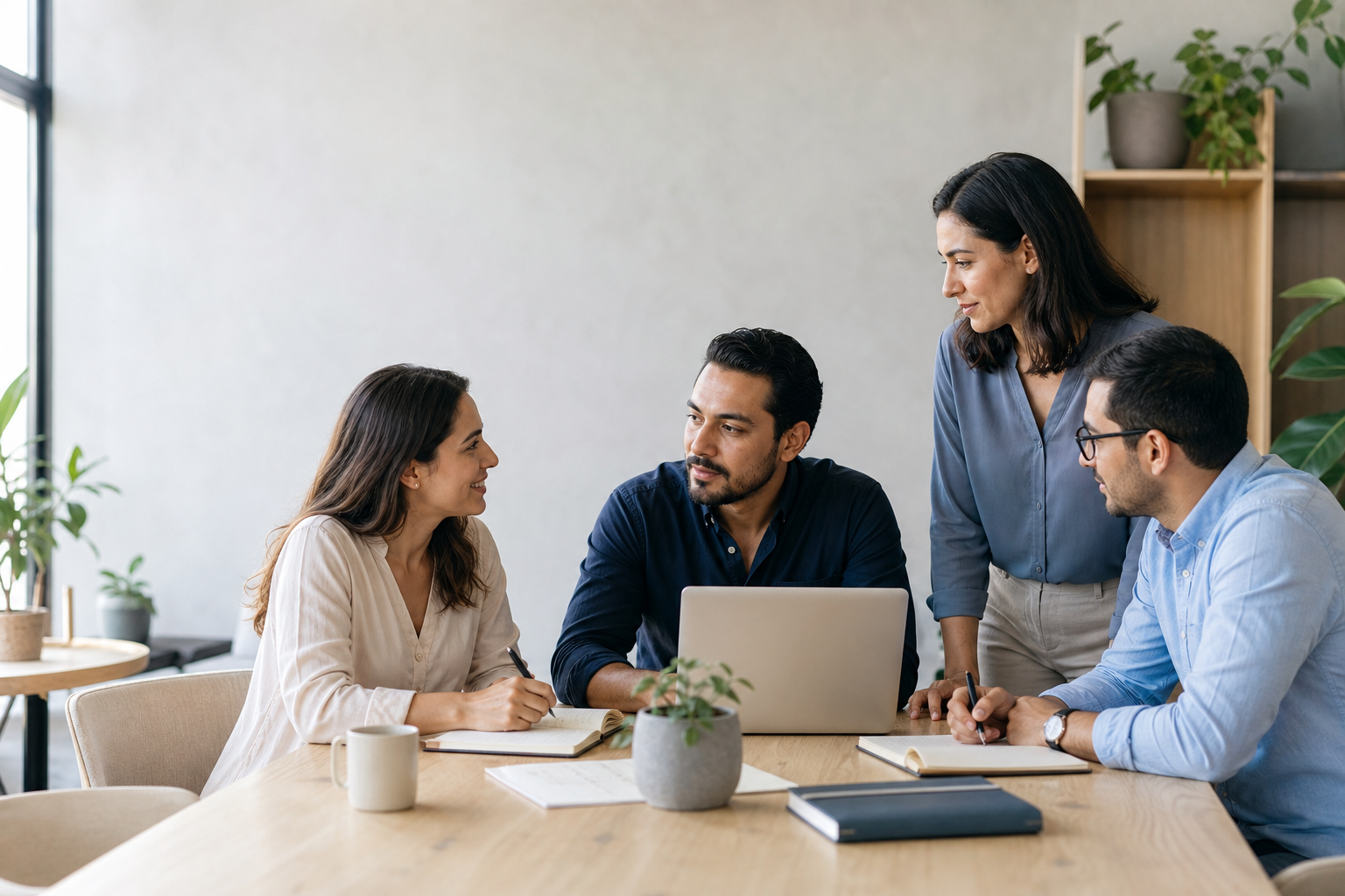 Equipo reunido en una sesión de consultoría